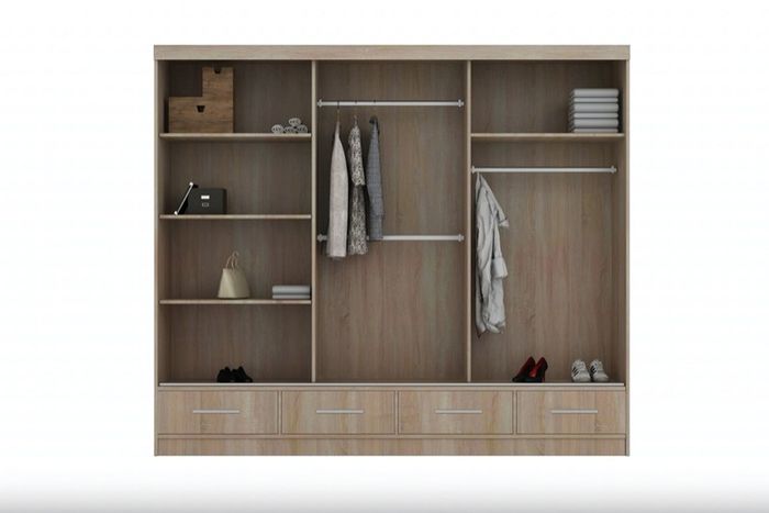 Sliding Doors Wardrobe S 253cm LED - Black