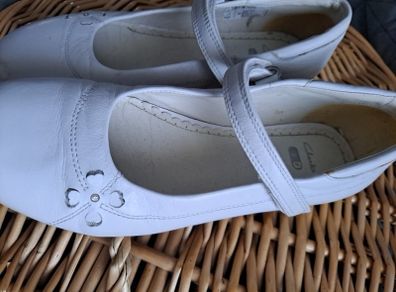 White Clarks Shoes Communion