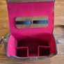 Vintage Brown Camera Case with Red Interior and Shoulder Strap Image 3