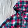 Checkered Pink and Blue Women's Ski Jacket Stuf Image 2