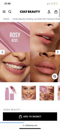 Huda beauty lip blush lip and cheek stain rosy kiss 6 ml