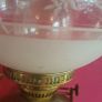 Victorian Brass Oil Lamp, Etched Globe Shade, 2 Ft Tall Image 5