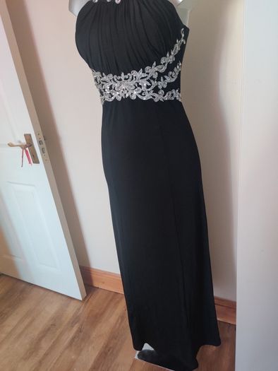 Quiz black embroidered maxi dress Perfect condition size UK10 EU38 Postage included