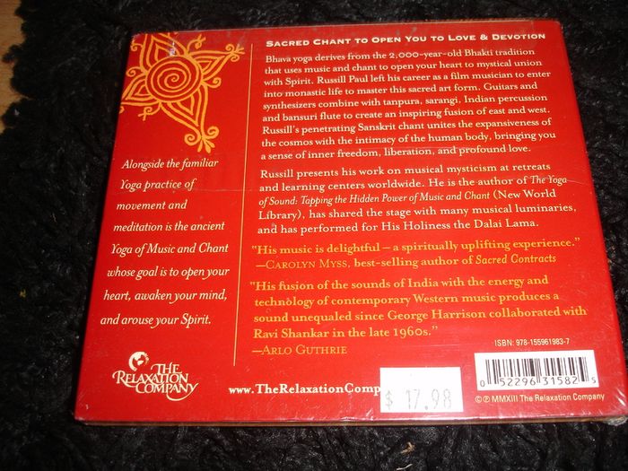 Bhava - Ecstatic Heart by Russill Paul (New And Sealed) Music And Chant CD