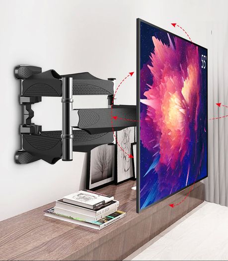 Articulating 6 Arms TV Wall Mount Full Motion Tilt Bracket TV Support Wall Mount For 32"-65" TVs Up to VESA 400x400mm and 88lbs