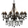Chandelier with Beads Black 12 x E14 Bulbs Image 9