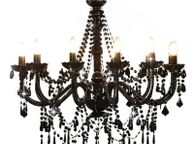 main image for ad Chandelier with Beads Black 12 x E14 Bulbs