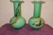 Vintage matching pair of glass vases