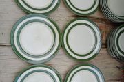 Tg Green side plates/ Cloverleaf / Cornishware green stripe
