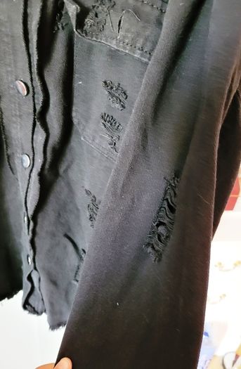 Plus size black denim jacket size 16-18