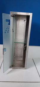 Modern stainless steel wall cabinet with frosted glass