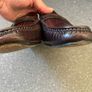 Barker Harvard Penny Loafers UK 10 G Burgundy Croc Embossed Leather Made in England Image 3