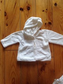 3-6 Months M&S Hooded White Cardigan