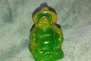 two inch high green Buddha