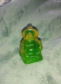 two inch high green Buddha