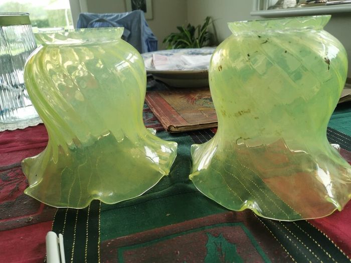 Vaseline Glass Lampshades