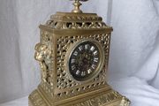 Ornate Antique Mantle Clock Solid Brass circa 1900s Working Beautiful solid