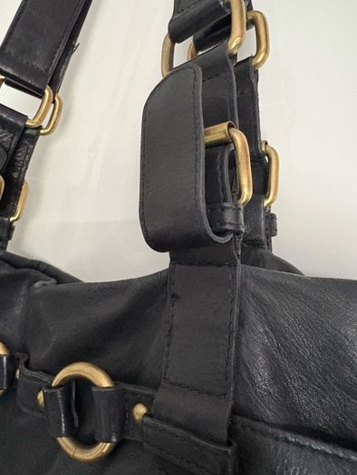 Ladies  Black Handbag pure Leather Dune
