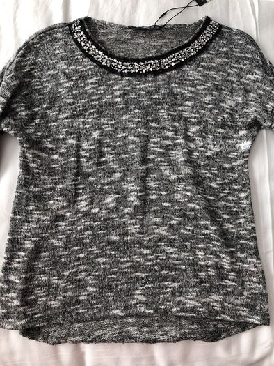 Charcoal embellished Top BNWT