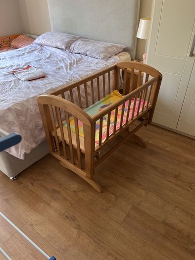 Wooden Newborn Swinging Cradle/Bedside Baby Crib