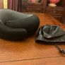 Travel  neck support pillow Reduced in black with a storage bag Image 2