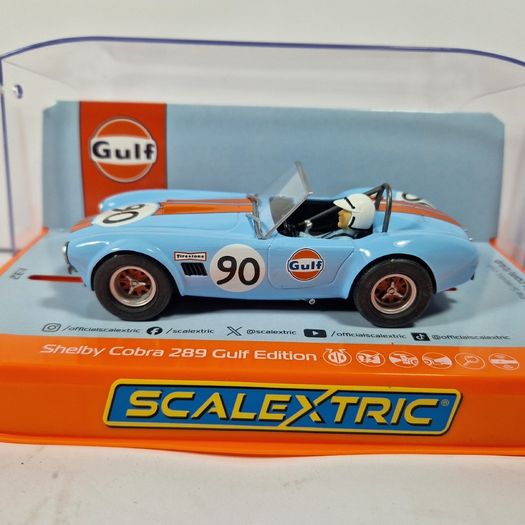 Scalextric C4509 Shelby Cobra - Gulf Edition Slot Car  ( TV classic)