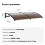 Awning Canopy 80" x 40", UPF 50+ Polycarbonate Entry Door Outdoor Window Awning Exterior, Front Door Overhang Awning for Sun Shutter, UV, Rain, Snow Protection, Hollow Sheet Image 6