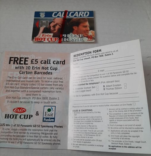 New call card hot cup and soup tops required for offer