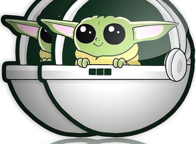 Baby Yoda Car Decals (2 Pack) Super Cute Mandalorian Stickers for Your Car, Truck or Laptop