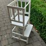 White Wooden Montessori Toddler Learning Tower  Kitchen Helper Stool Great Condition Image 3