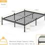 Metal Double Bed Frame with Underbed Storage and Steel Slat Support - Easy Assembly, Noise Free - 35.5cm High Image 4