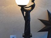 Exclusive Art Deco Lamp with Spherical Shade Femme Fatale