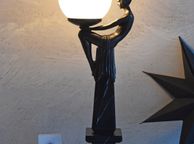 main image for ad Exclusive Art Deco Lamp with Spherical Shade Femme Fatale