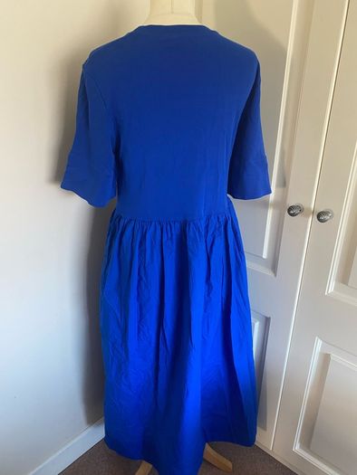 Cos blue cotton dress size S (10-12) with pockets