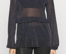 NOISY MAY Stunning Black Metallic Top Size M!