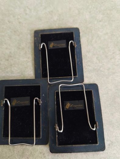 Set of 3 Ornate Black & Gold Small Photo Frame With  French bow , Largentiere, with the tagline ITALY STYLE.