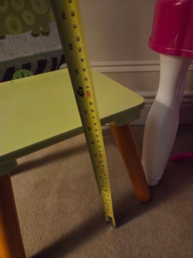 Child's chair, vanity set and barbie sound book