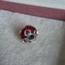 Pandora frosted red murano glass/hearts charm,very good condition hallmarked Image 6