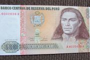 Peru 1987.500 Intis.Uncirculated Banknote.