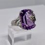 Silver Pink Amethyst Nature Ring Image 8