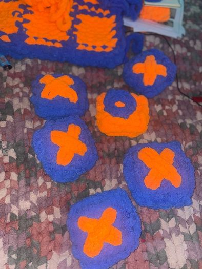 Chunky Knit Tic Tac Toe Game | Sensory Play Mat, Kids Gift | Handmade Soft Play