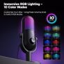 USB Microphone for PC Gaming: Condenser Microphone RGB with Stand Mic - Recording Mic for Computer & Laptop with Quick Mute - Desk Podcast Mic for Podcast & Singing & Streaming & Youtube Black Image 2
