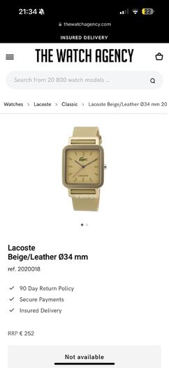 Lacoste Watch - Genuine