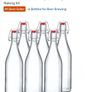 6 Glass Bottles 1 Liter with airtight stoppers and swing top lids Image 4