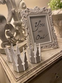 ShabbyChic Home Decor Bundle Fame..Set of 3crown tea light holders and Wreath with lace