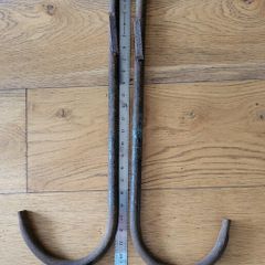 Pair of hand forged barn hooks