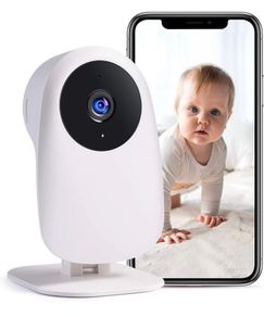 Baby Monitor Pet WiFi Camera 1080P with Night Vision Motion & Sound Detection 2.4Ghz Remote Control Camera for Indoor Baby Nanny and Pet Monitor, Compatible with Alexa (FREE POSTAGE)