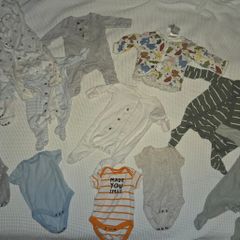 bag of clothes and  baby nest