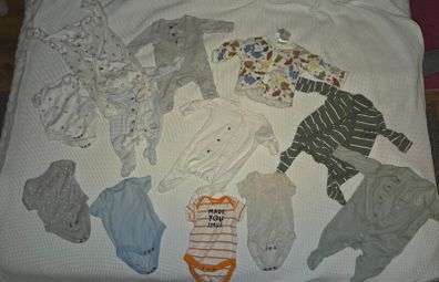 bag of clothes and  baby nest