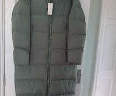 Opus Hubina Longline Puffer Coat - Sage Green - Size 38 UK 12 - BNWT RRP 240